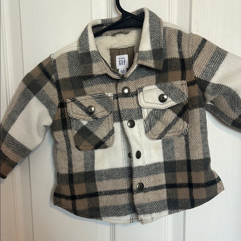 GAP Kids Plaid Jacket - Black, Gray, and Brown